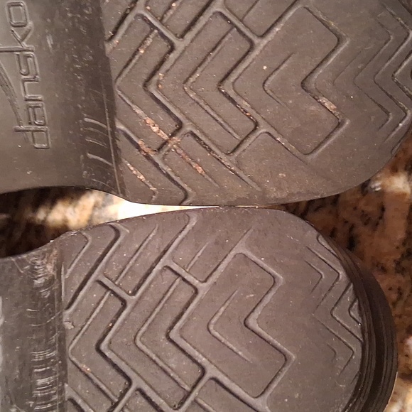 Dansko Black and Silver Floral Women's Mules - Picture 7 of 12